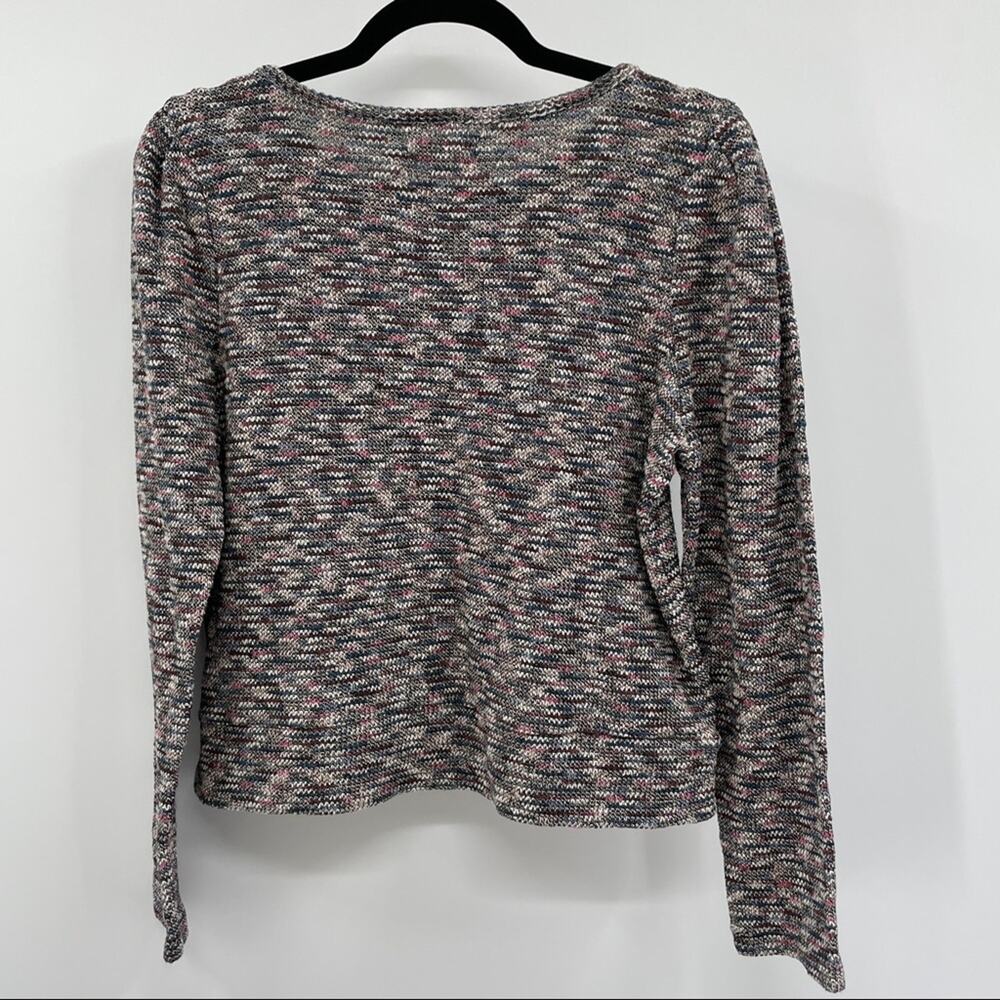 MADEWELL SpaceDyed Marled Sweater SZ L Gathered Shoulders Crewneck Pullover - Picture 5 of 8